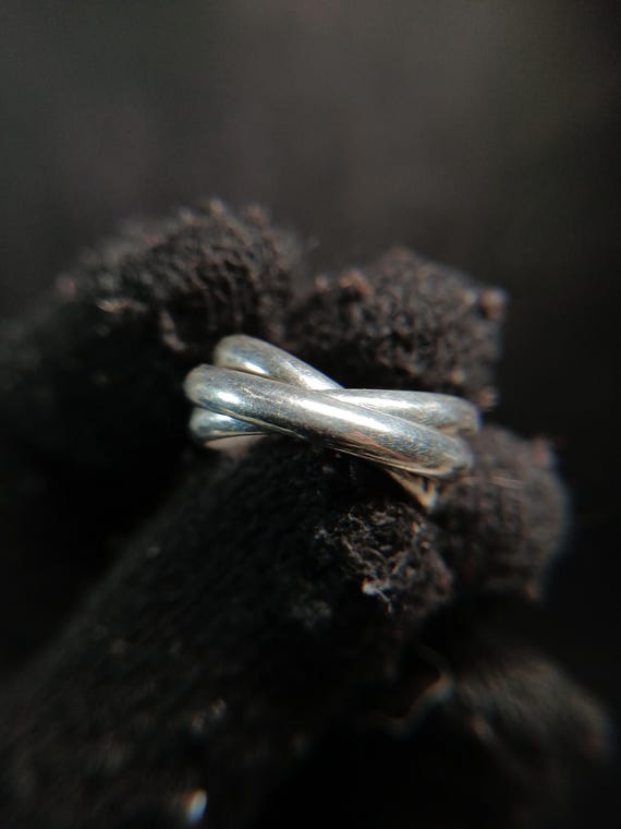 925 Sterling Silver Rolling Ring Interlocking Ban… - image 12
