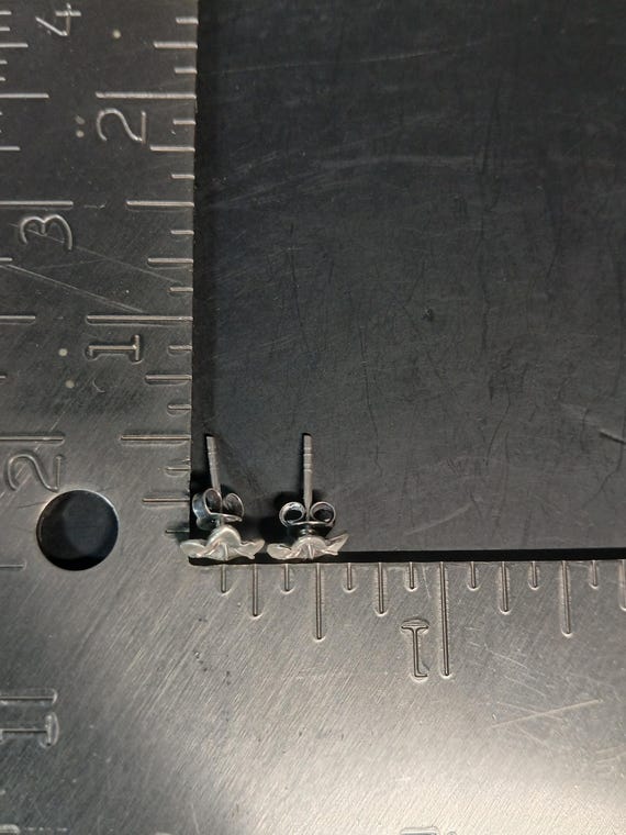 Tiny Sterling Silver Flower Stud Earrings Minimal… - image 3