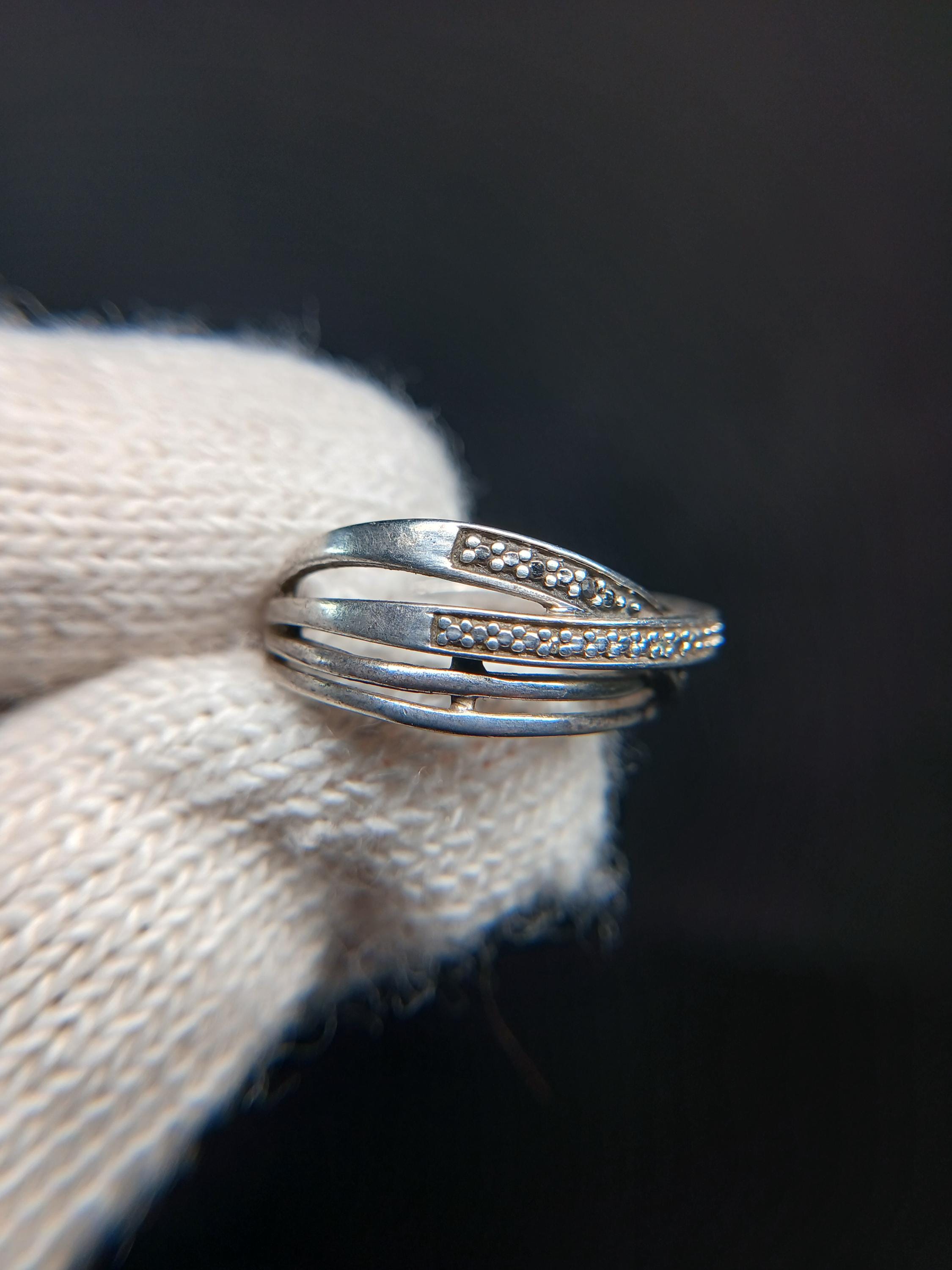Sterling Silver 925 Crossover Band Ring Size 6.5 - Etsy