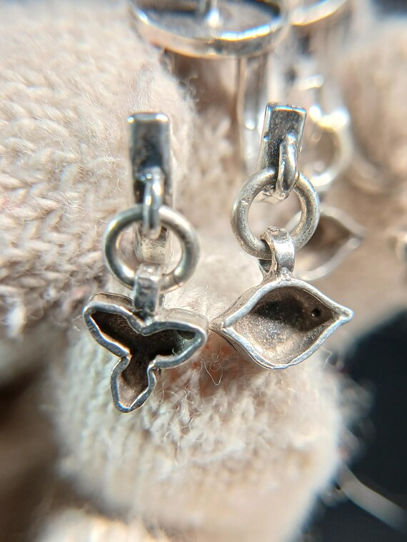 Sterling Silver Double Charm Dangle Earrings Mode… - image 19