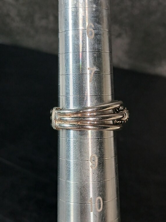 Sterling Silver .925 Three-Band Solid Ring – Size… - image 4