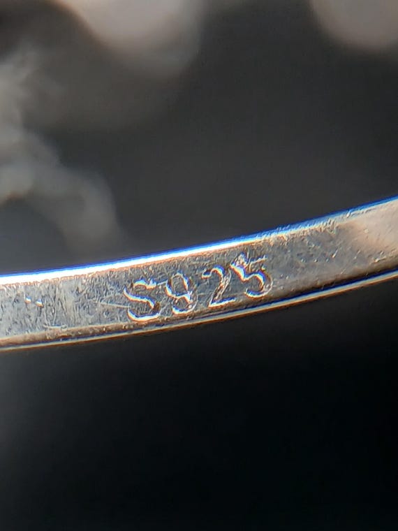 Sterling Silver Daisy Stackable Ring with Orange … - image 2