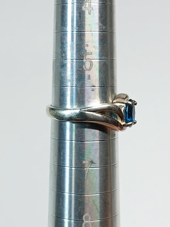 Sterling Silver Blue Quartz Stackable Ring Size 6… - image 3