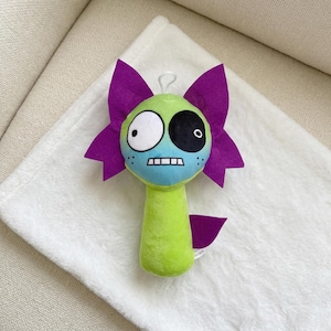 Custom Sprunki OC Spiral Plush Toy, Green Incredibox Mod Character Stuffed Animal, Horror Music Game Figure, Gamer Birthday Gift Kids Decor