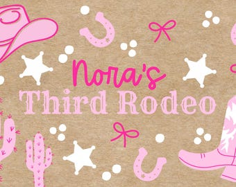 Plantilla de pancarta de cumpleaños de rodeo femenino