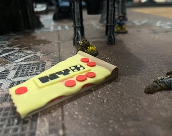 Pizza-themed Kill Team Ruler and Measurement Tool