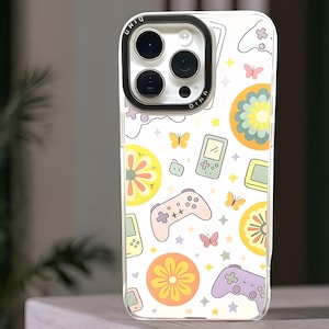 Capa para iPhone estilo Gamer Girl Retrô – Design inspirado nos jogos dos anos 90 com MagSafe – Capa intercambiável – Presente para Gamer Girl