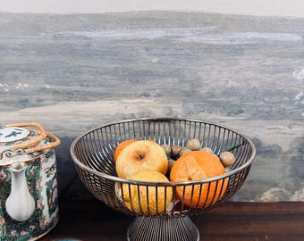 MCM silver plate pedestal fruit bowl