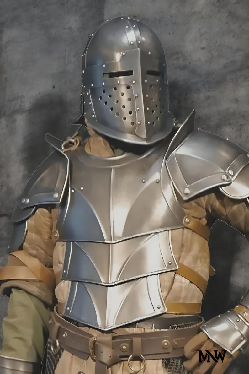 Medieval Knight Full Armor Set – Steel Plate Armor Suit With Helmet ...