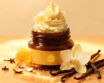 Vanilla Solara Thick Whipped Body Butter – Dense, Waterless Skin Nourishment for Dry Skin, Warm Vanilla & Creamy Sweetness (8 oz)