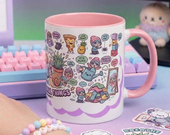 Funny Anxiety Mug | "Afraid of Normal Things" Neurodivergent Gift, Kawaii Therapy Cup, Pastel Introvert Drinkware, ADHD Mental Health Humor