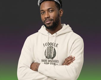 I Google Rare Diseases For Fun Premium Heavyweight Hoodie | Brain Illustration Medical Student Hoodie Hypochondriac Gift