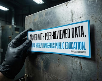Armed With Peer Reviewed Data Magnet | Funny Science Bumper Sticker, Sarcastic Teacher Gift, Academic Decal, Cynical Public Education Art