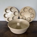 Vtg Anchor Hocking MICROWARE Microwave Baking Ring Bundt Cake Muffin Pans 3 Pcs