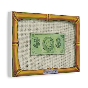 Mr. Krabs' First Dollar Canvas, Stretched Matte Wall Art image 2