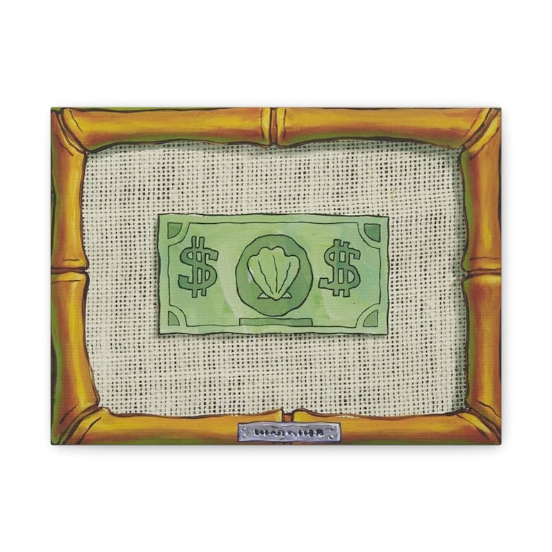 Mr. Krabs' First Dollar Canvas, Stretched Matte Wall Art image 1