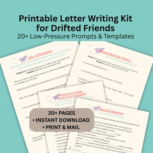 Haal de banden aan met een vriend(in): Leuke, kant-en-klare, printbare briefschrijfopdrachten voor beste vrienden die elkaar uit het oog zijn verloren (digitale download) COMPLETE SET