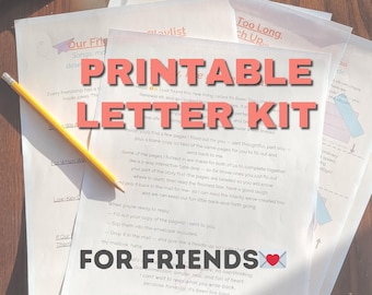 What to Say to a Friend Haven't Talked In A While Digital Printable Letter Writing Friendship Catch Up Questions Long Distance Gift Ideas