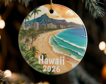 Hawaii Kundenspezifische Weihnachtsverzierung 2026, besonders anfertigen, KOSTENLOSER VERSAND, Sentimental Andenken