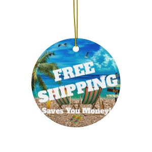 Diamond Head Waikiki Oahu Hawaii Customizable Beach Christmas Ornament, Vibrant Tropical Colors, Vivid Unique Hawaiian Keepsake image 4