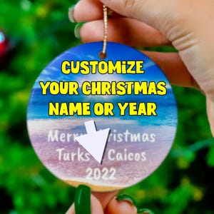 Diamond Head Waikiki Oahu Hawaii Customizable Beach Christmas Ornament, Vibrant Tropical Colors, Vivid Unique Hawaiian Keepsake image 5