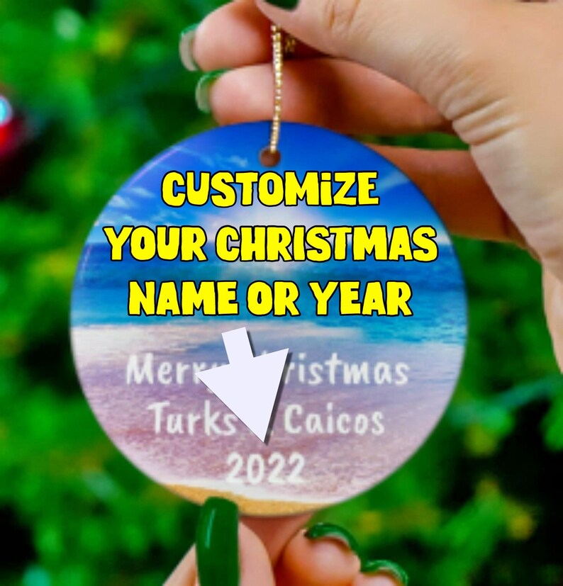 Diamond Head Waikiki Oahu Hawaii Customizable Beach Christmas Ornament, Vibrant Tropical Colors, Vivid Unique Hawaiian Keepsake image 5