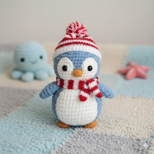 Uroczy wzór amigurumi małego pingwina