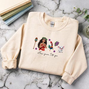 EMBROIDERED Disney Moana Princess Sweatshirt Tshirt Hoodie, Hei Hei Pua Kakamora Magic Kingdom WDW Disneyland Embroidery shirt Gift bild 4