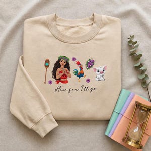 EMBROIDERED Disney Moana Princess Sweatshirt Tshirt Hoodie, Hei Hei Pua Kakamora Magic Kingdom WDW Disneyland Embroidery shirt Gift bild 8