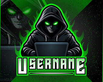 Hacker Gaming Logo | Cyber Streamer Branding | Custom Gamer Mascot