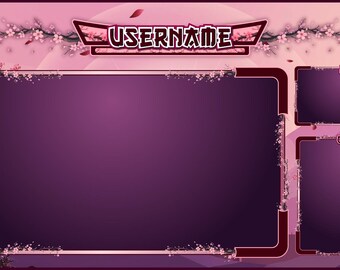 Pink Cherry Blossom Stream Overlay Package | Cozy Japanese OBS Frame (Digital Download)