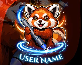 Custom Red Panda Mascot Gaming Logo | Esports Streamer Branding (Digital Download)