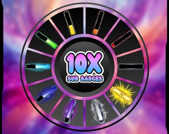 10x Loading Bar Sub Badges, UI/HUD Streamer Loyalty Icons (Instant Download)