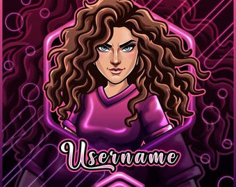 Customizable Gamer Girl Mascot Avatar | Twitch, Kick, Discord, YouTube (Digital Download)