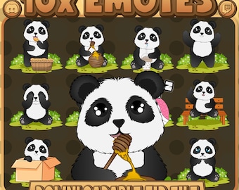 Happy Panda Emote | Twitch & Discord Emote | Cute Panda PNG | Streamer Emote