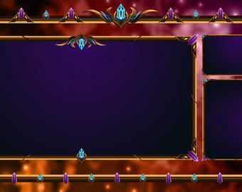 Crystal Fantasy Stream Overlay | Gemstone RPG Gaming OBS (Digital Download)
