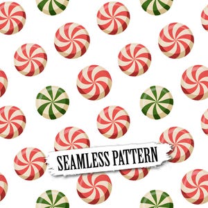 Scattered Peppermint Dots Seamless Pattern | Digital Download
