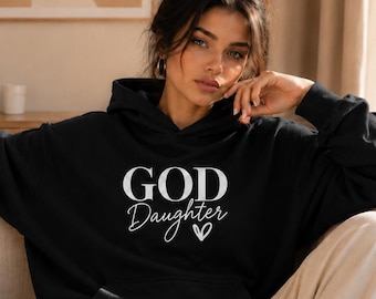 Sudadera con capucha para ahijada, sudadera cristiana, sudadera de fe, ropa religiosa, ropa cristiana, sudadera con capucha para mujer, regalo para ella.