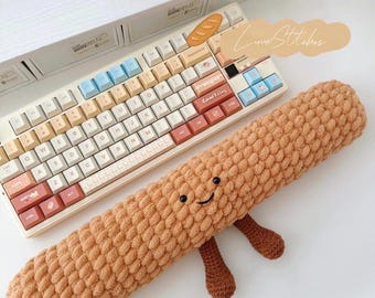Jellycat Wrist Rest Crochet Pattern, Baguette Wrist Rest & Phone Stand, Amigurumi Keyboard Wrist Rest Pattern, Wrist Support, Desk Supplies