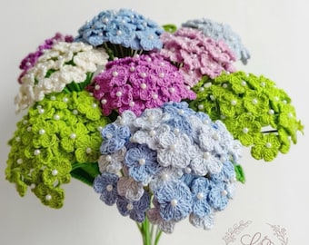 Hydrangea Crochet Pattern, Crochet Flower Bouquet Pattern, Mother's Day Gift, Amigurumi Flower Tutorial, Wedding Floral Decor, Beginner PDF