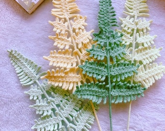 Fern Leaf Crochet Pattern, Crochet Bouquet Pattern, No Sew Leaves Amigurumi PDF Tutorial, Mother's Day Gift, Wedding Flowers, Floral Decor
