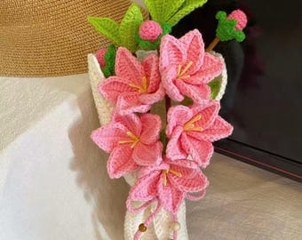 Peach Blossom Crochet Pattern, Crochet Flower Bouquet Pattern, Mother's Day Gift, Amigurumi Wedding Flower Tutorial, Digital Download PDF