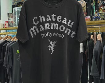 Chateau Marmont Hollywood Hotel Graphic Tee, Oversized Washed Vintage Shirt