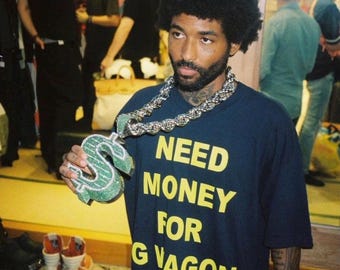 Need Money For G Wagon Text Graphic Tee, Oversized Cotton Streetwear Shirt