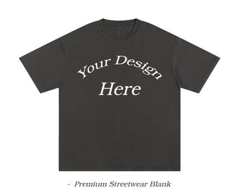 Custom Logo T-Shirt, Heavyweight Cotton Drop Shoulder Tee