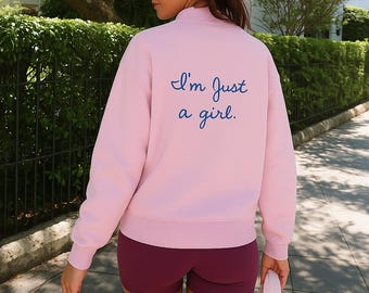 Coquette Pink Bow Sweatshirt – I'm Just a Girl Crewneck