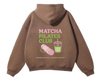 Oversized Matcha Pilates Club Hoodie | Cozy Fleece Streetwear