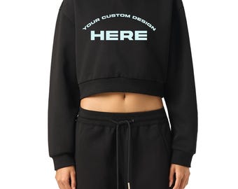Custom Cropped Hoodie, Personalized Streetwear Sweatshirt
