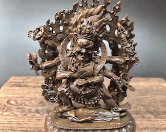 白いマハーカーラ、大きいサイズ、富の神、ダルマ、仏教の瞑想の守護者