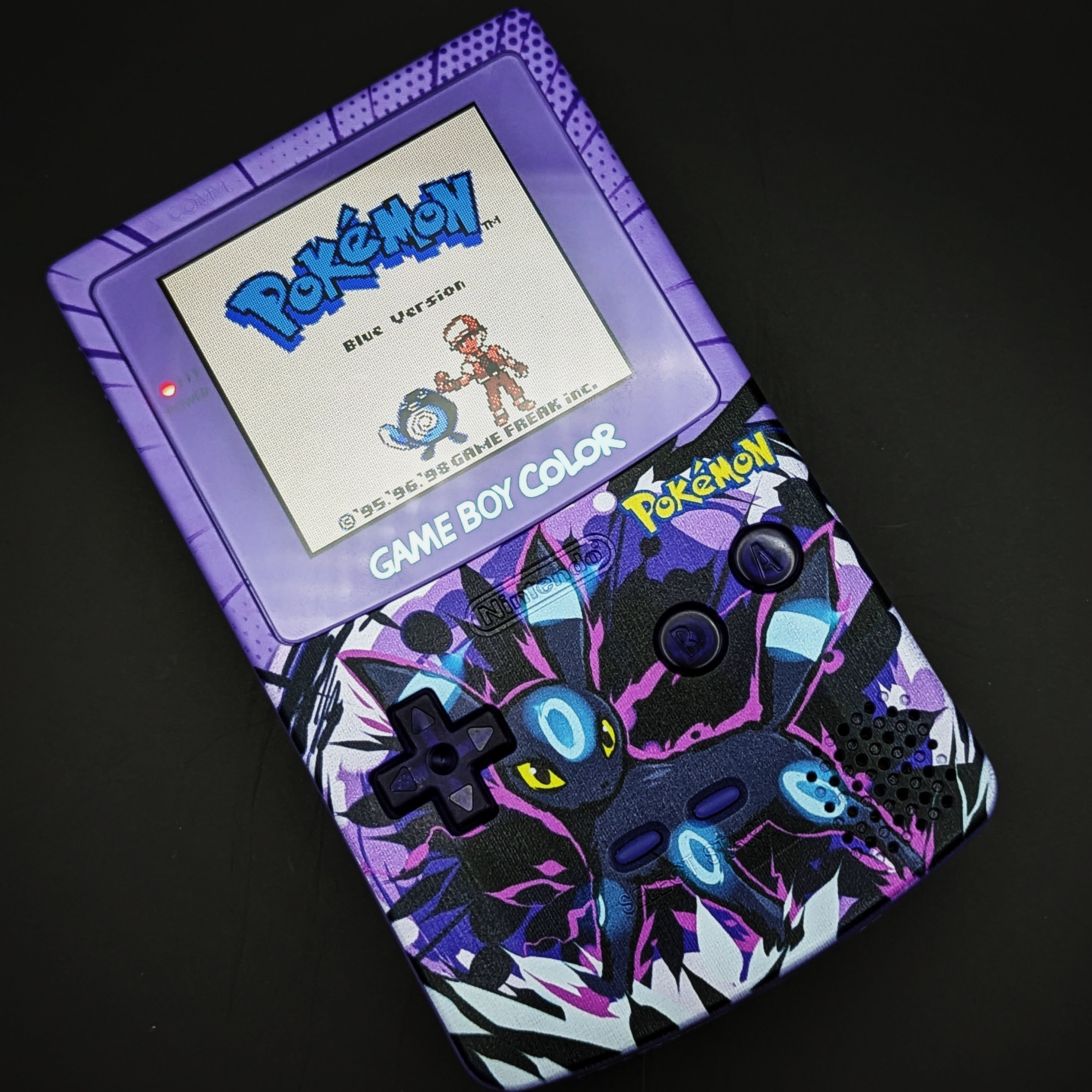 Gameboy Color Modded Backlit Screen Umbreon Eevee Pokemon GBC read ...